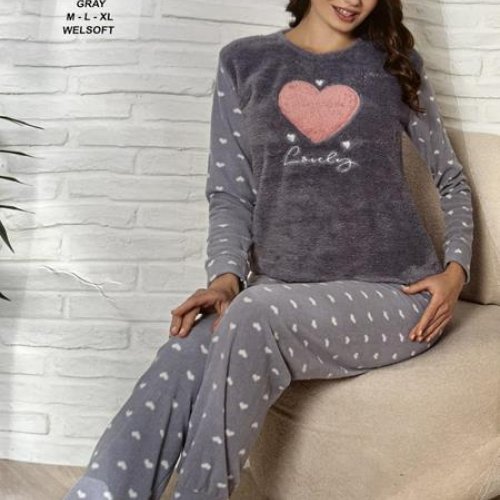 Пижама Disneyopt (S-XL) 3318 grey (зима) Disneyopt 3318 grey