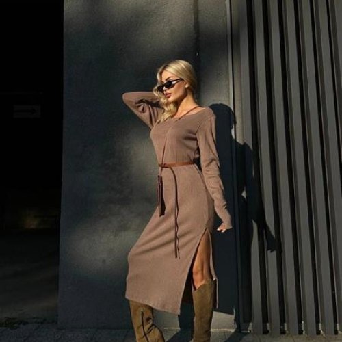 Платье Arina (42-52) 8060 brown (деми) Arina 8060 brown