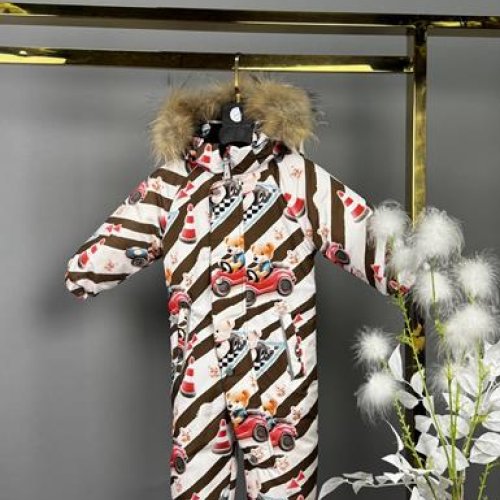Комбинезон Delfinka (68-92) 8-402 white-brown (зима) Delfinka 8-402 white-brown