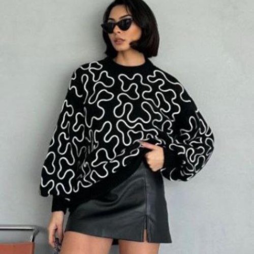 Свитер Lora (one size) LR708 black (деми) Lora LR708 black