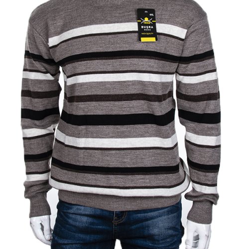 Свитер Abdo (3XL-5XL) Полоска beige батал (зима) Abdo Полоска beige батал