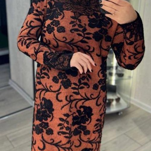 Платье Elena&Vika (48-52) EV9 brown (зима) Elena&Vika EV9 brown