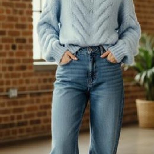 Свитер Lora (one size) LR786 l.blue (зима) Lora LR786 l.blue