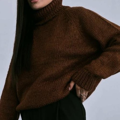 Свитер Lora (one size) LR824 brown (зима) Lora LR824 brown