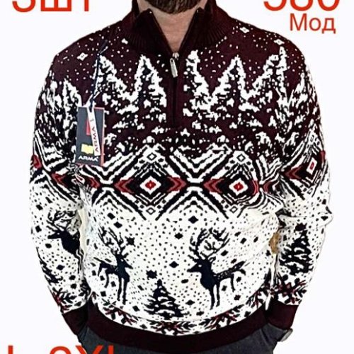 Свитер Надийка (L-2XL) ND331-580 wine (зима) Надийка ND331-580 wine