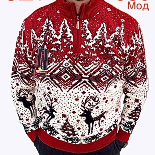Свитер Надийка (L-2XL) ND333-580 red (зима) Надийка ND333-580 red