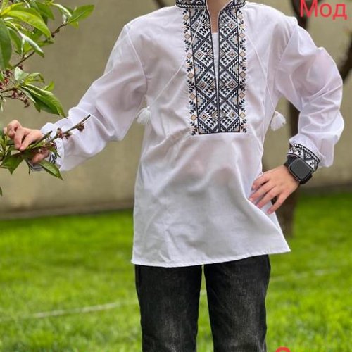 Вышиванка Надийка (104-136) ND390-1544 white (деми) Надийка ND390-1544 white