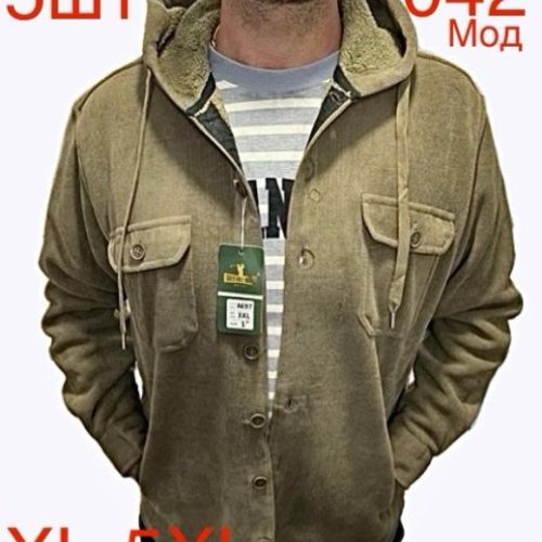 Рубашка Надийка (XL-5XL) ND417-042 khaki (зима) Надийка ND417-042 khaki
