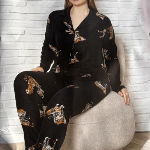 Пижама Disneyopt (2XL-4XL) 8401 black (зима) Disneyopt 8401 black