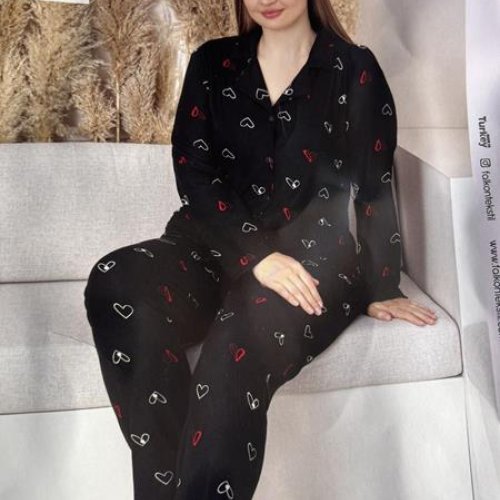 Пижама Disneyopt (2XL-4XL) 8404 black (зима) Disneyopt 8404 black