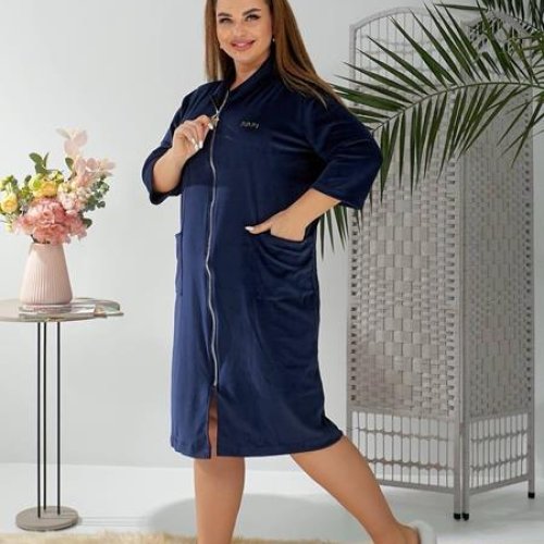 Халат Romeo life (50-64) 1020-5 navy (деми) Romeo life 1020-5 navy