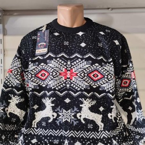 Свитер Panda (3XL-5XL) 1443 black (зима) Panda 1443 black