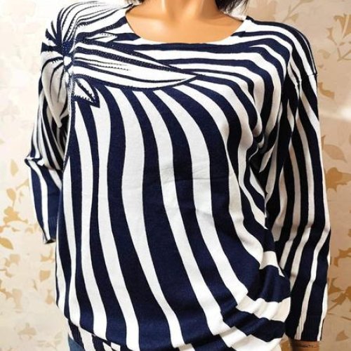 Свитер LIDA (3XL-4XL) 7629 navy-white (деми) LIDA 7629 navy-white