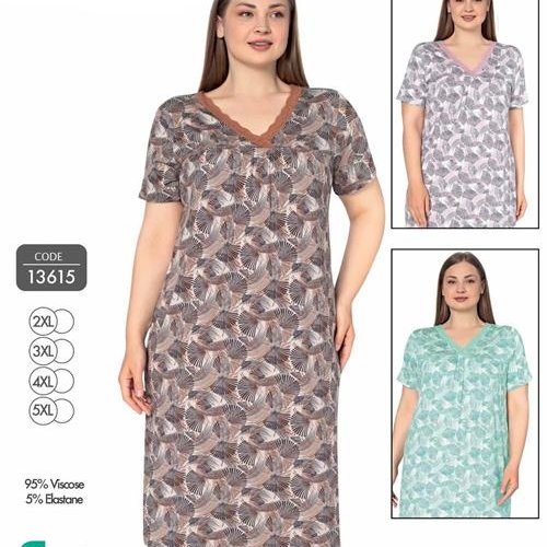 Ночнушка Cotpark (2XL-5XL) 13615 l.blue (лето) Cotpark 13615 l.blue