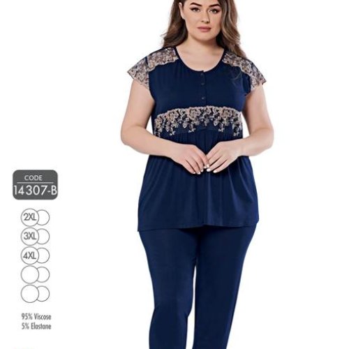 Пижама Cotpark (2XL-4XL) 14307B navy (деми) Cotpark 14307B navy