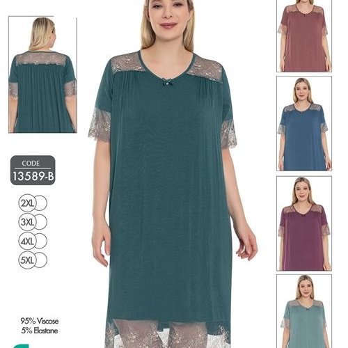 Ночнушка Cotpark (2XL-5XL) 13589B mint (лето) Cotpark 13589B mint