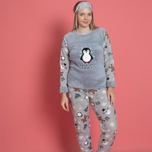 Пижама HomeWear (M-2XL) H107 grey (зима) HomeWear H107 grey