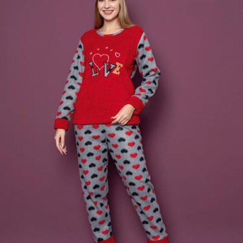 Пижама HomeWear (M-2XL) H123 red (зима) HomeWear H123 red