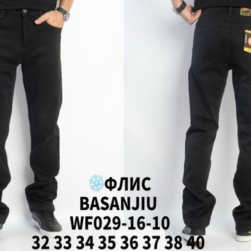 Джинсы Basanjiu (32-42) WF029-16-10 black (зима) Basanjiu WF029-16-10 black