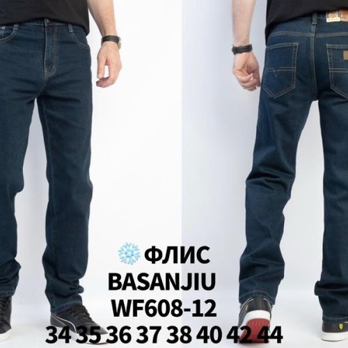 Джинсы Basanjiu (34-44) WF608-12 blue (зима) Basanjiu WF608-12 blue