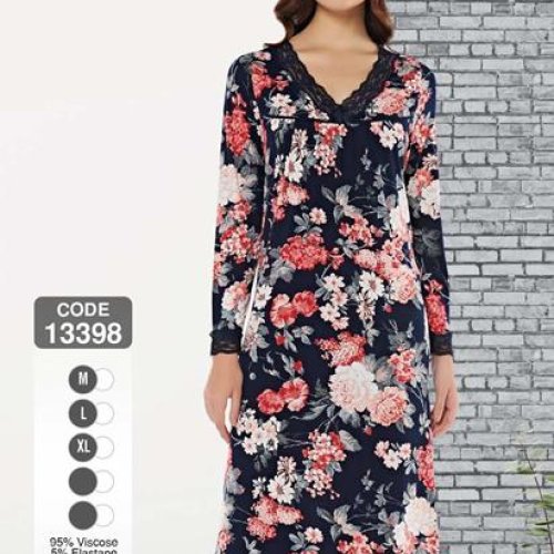 Ночнушка Cotpark (M-XL) 13398 black-red (деми) Cotpark 13398 black-red