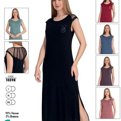 Ночнушка Cotpark (L-2XL) 10598 d.pink (лето) Cotpark 10598 d.pink