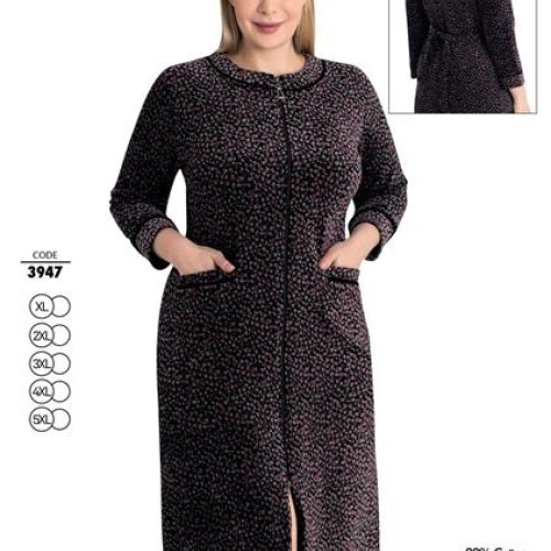Халат Cotpark (XL-5XL) 3947 black (деми) Cotpark 3947 black