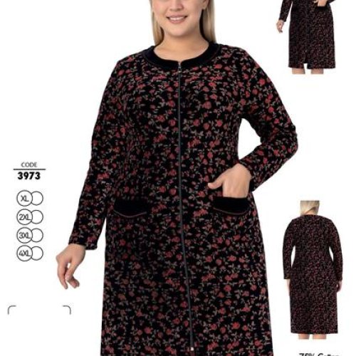 Халат Cotpark (XL-4XL) 3973 black (деми) Cotpark 3973 black