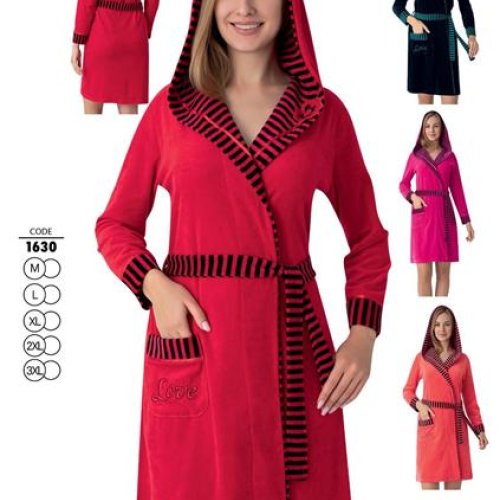 Халат Cotpark (M-3XL) 1610 red (деми) Cotpark 1610 red