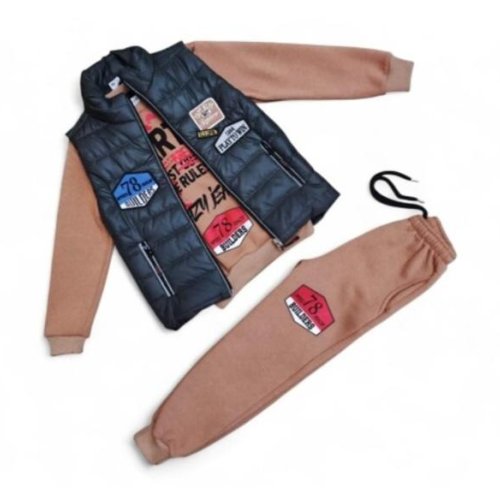 Костюм спорт Malibu2 (6-10) 2520 beige-black (зима) Malibu2 2520 beige-black