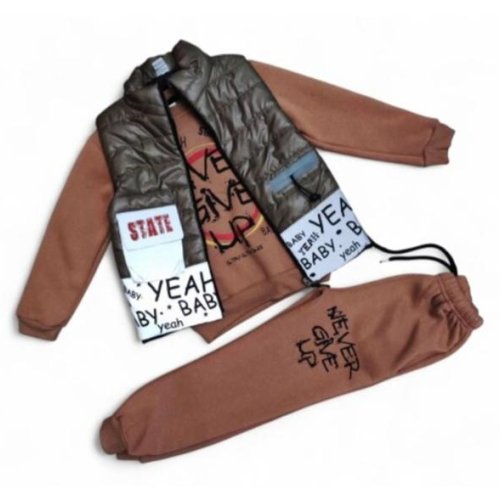 Костюм спорт Malibu2 (6-10) 2520 brown-khaki (зима) Malibu2 2520 brown-khaki