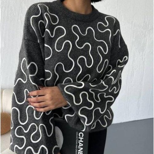 Свитер Lora (one size) LR833 d.grey (зима) Lora LR833 d.grey