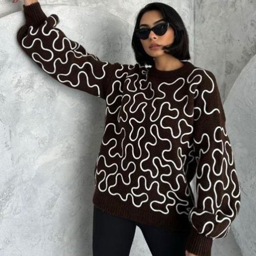 Свитер Lora (one size) LR834 brown (зима) Lora LR834 brown