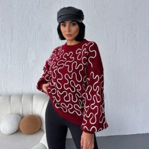 Свитер Lora (one size) LR835 wine (зима) Lora LR835 wine