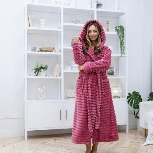 Халат Cotpark (M-2XL) C9 pink (зима) Cotpark C9 pink