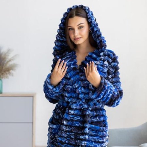 Халат Cotpark (M-2XL) C19 blue (зима) Cotpark C19 blue