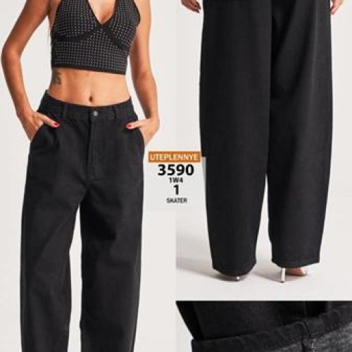 Джинсы Jeans Style (34-40) 3590-1 black (зима) Jeans Style 3590-1 black