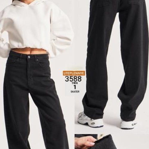 Джинсы Jeans Style (34-40) 3588-1 black (зима) Jeans Style 3588-1 black