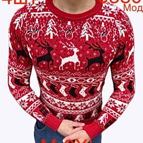 Свитер Надийка (M-2XL) ND435-0580 red (зима) Надийка ND435-0580 red