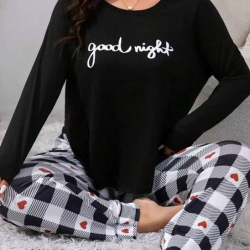 Пижама Brilliant (XL-5XL) B500039 black (деми) Brilliant B500039 black