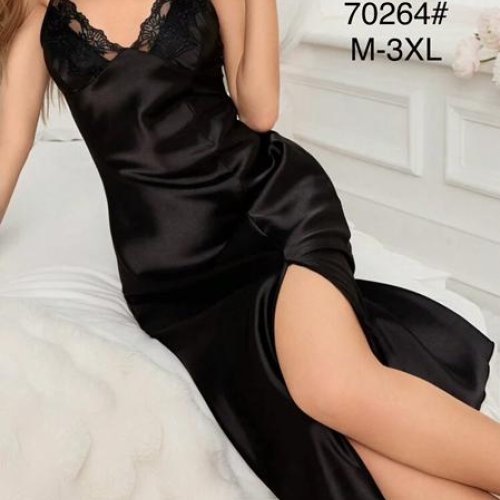 Ночнушка Brilliant (M-3XL) B70264 black (лето) Brilliant B70264 black