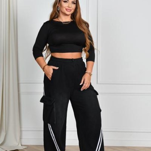 Штаны спорт Saint Wish (L-2XL) 6087 black (зима) Saint Wish 6087 black