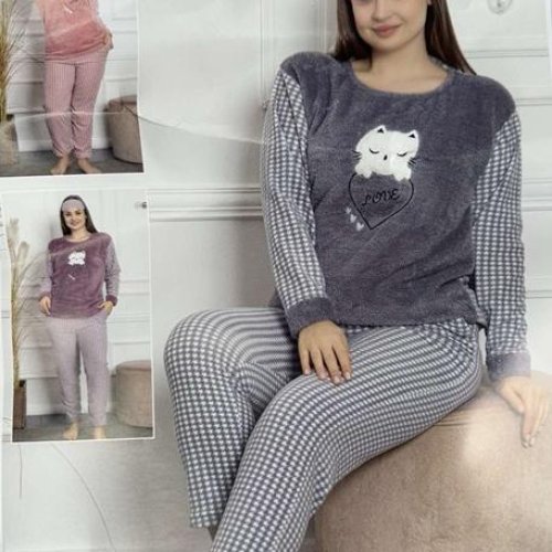 Пижама Estima (XL-4XL) 02180 grey (зима) Estima 02180 grey