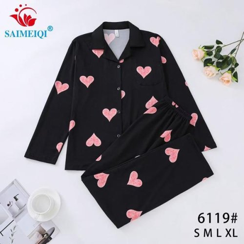 Пижама Estima (S-XL) 6119 black (деми) Estima 6119 black