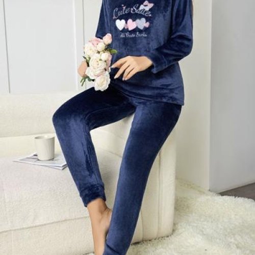 Пижама Estima (M-3XL) 70371 navy (зима) Estima 70371 navy