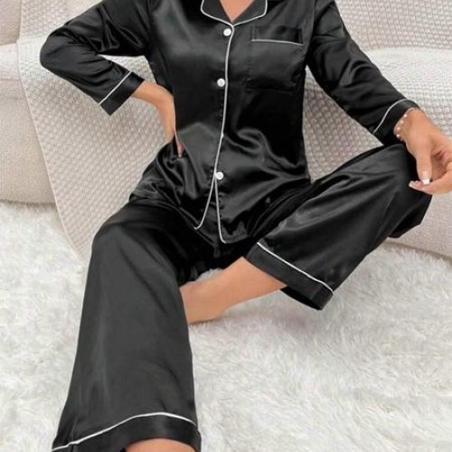 Пижама Estima (M-3XL) 70440 black (деми) Estima 70440 black