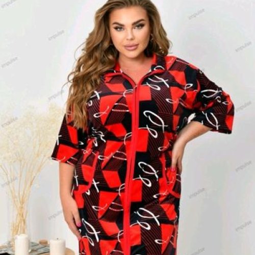 Халат Estima (6XL-11XL) E19 red (зима) Estima E19 red