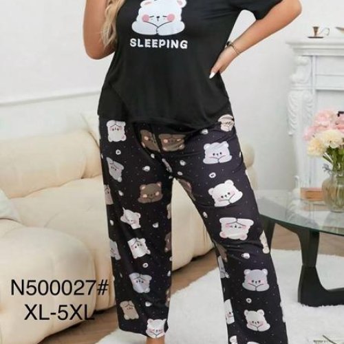 Пижама Estima (XL-5XL) N500027 black (деми) Estima N500027 black