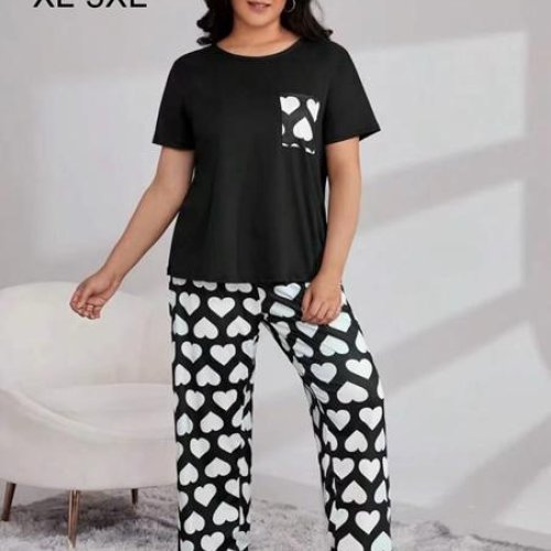 Пижама Estima (XL-5XL) N500029 black (деми) Estima N500029 black