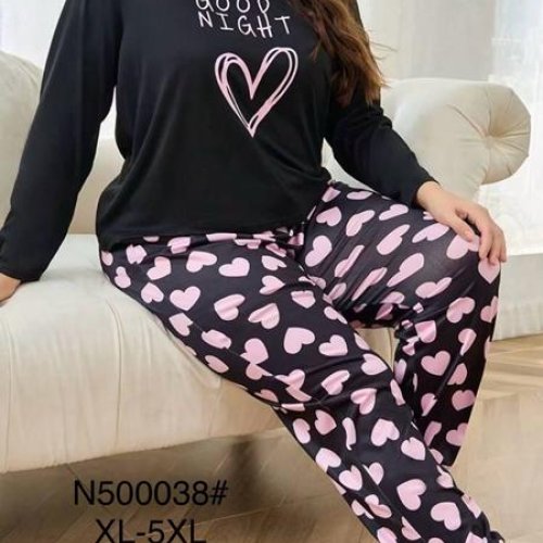 Пижама Estima (XL-5XL) N500038 black (деми) Estima N500038 black